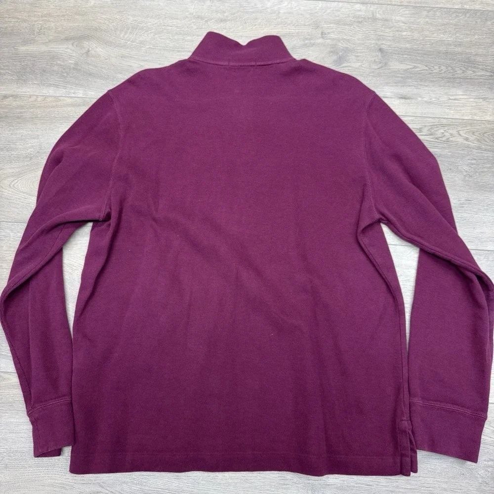 Polo Ralph Lauren Estate Rib Maroon 1/4 Zip Pullover‎ Men's Sz L Marks